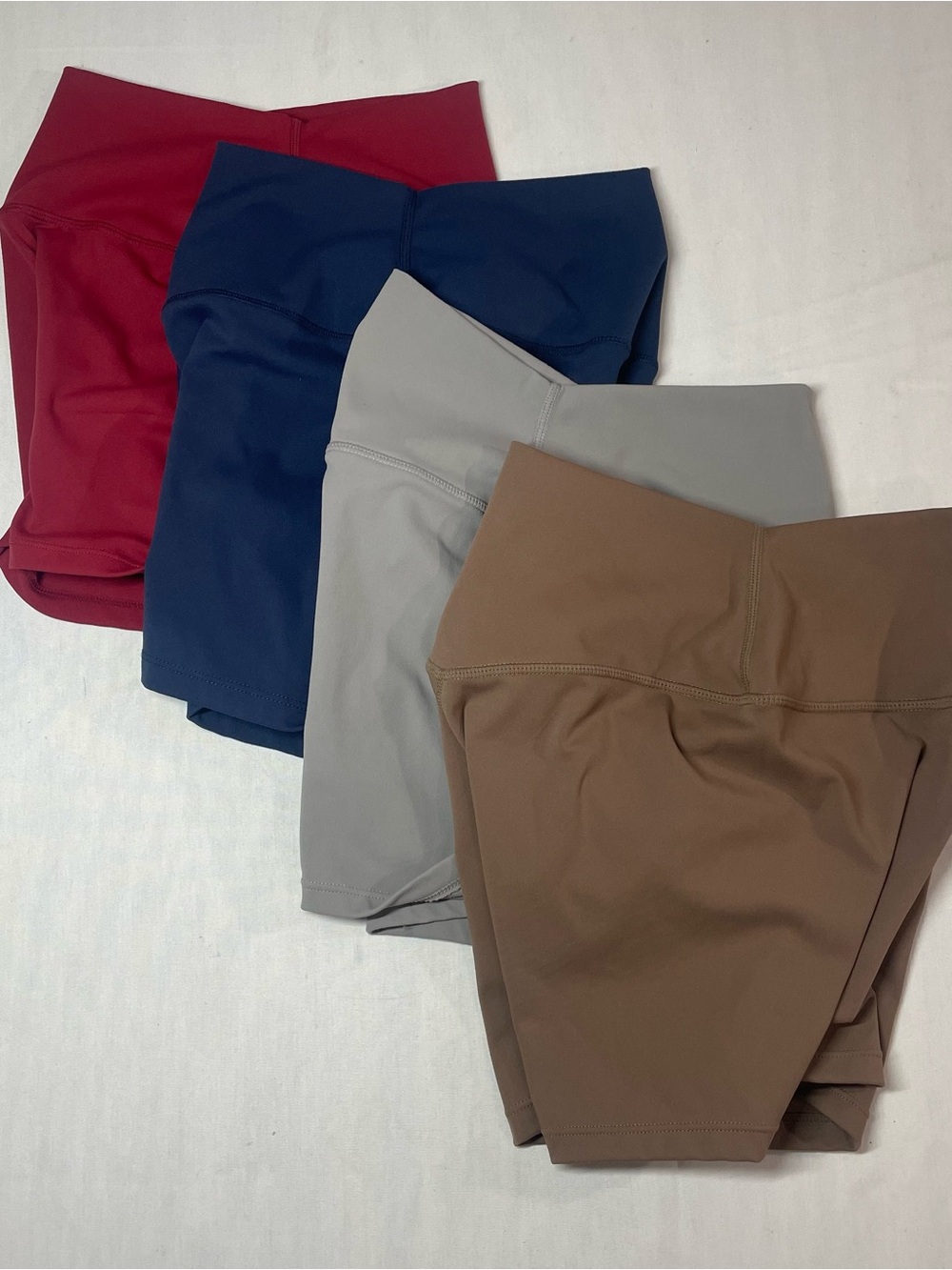Kids Active Bike Shorts in Red, Blue, Gray, and Brown